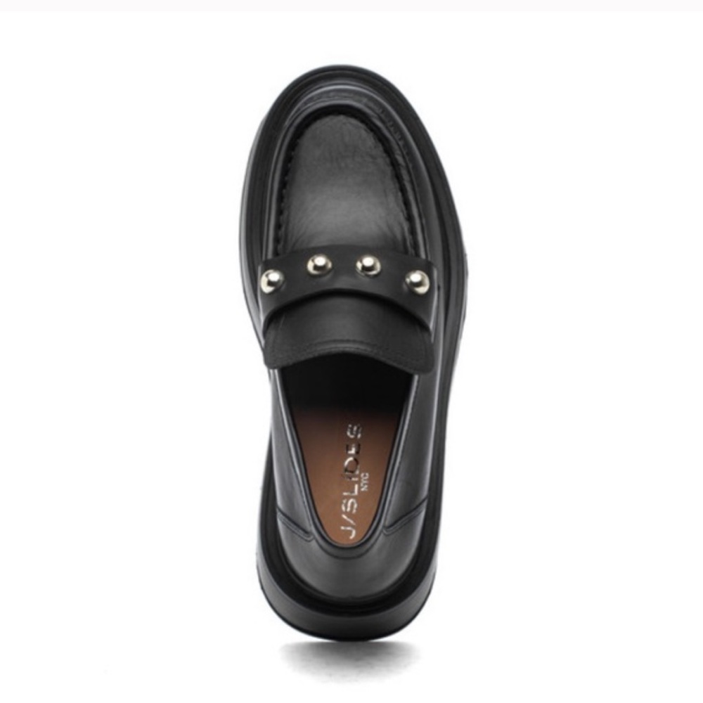 J SLIDES J/SLIDES VICKY Black Leather Platform NEW NEVER WORN Size 8 - Picture 3 of 6